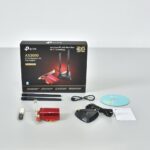 Adapterio Archer TX3000E PCB detalė su antenų jungtimis ir komponentais