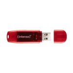 USB atmintinė Intenso 128GB, raudona ir skaidri korpuso spalva
