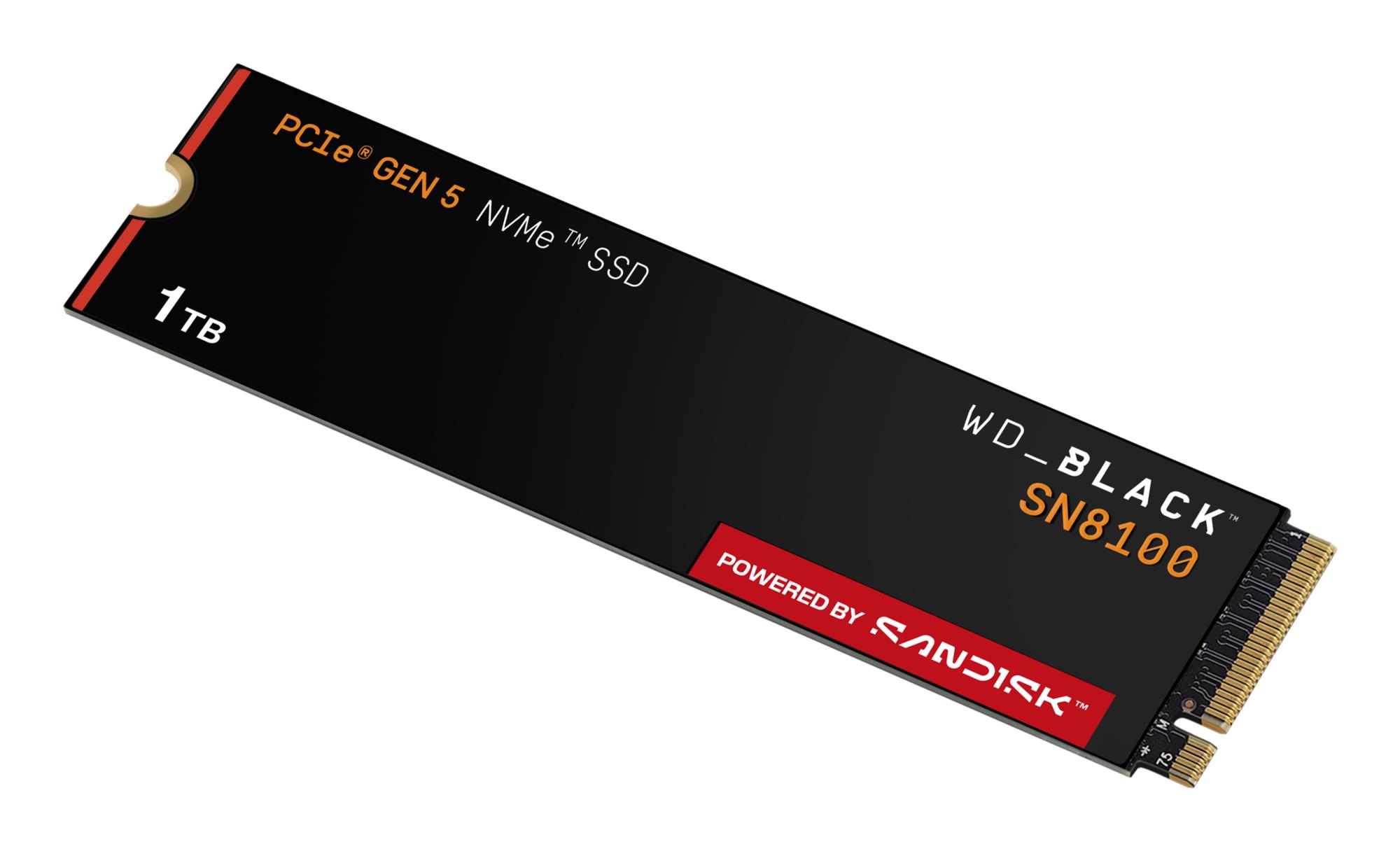 3bf86b21-3654-4ff1-8c72-40085d569170 SSD WESTERN DIGITAL Black SN8100 1TB M.2 PCIe Gen5 NVMe 3D TLC Write speed 11000 MBytes/sec Read speed 14900 MBytes/sec WDS100T1X0M