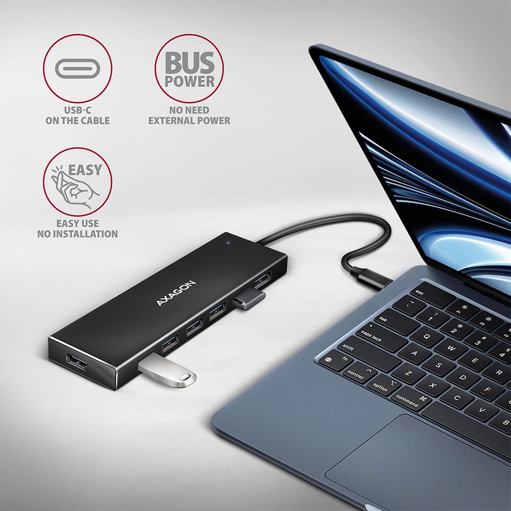 3c83dc77-ef8a-4142-96ea-f97af1edfe12 I/O HUB USB-C 7PORT FLAT/0.3M HUE-F7C AXAGON