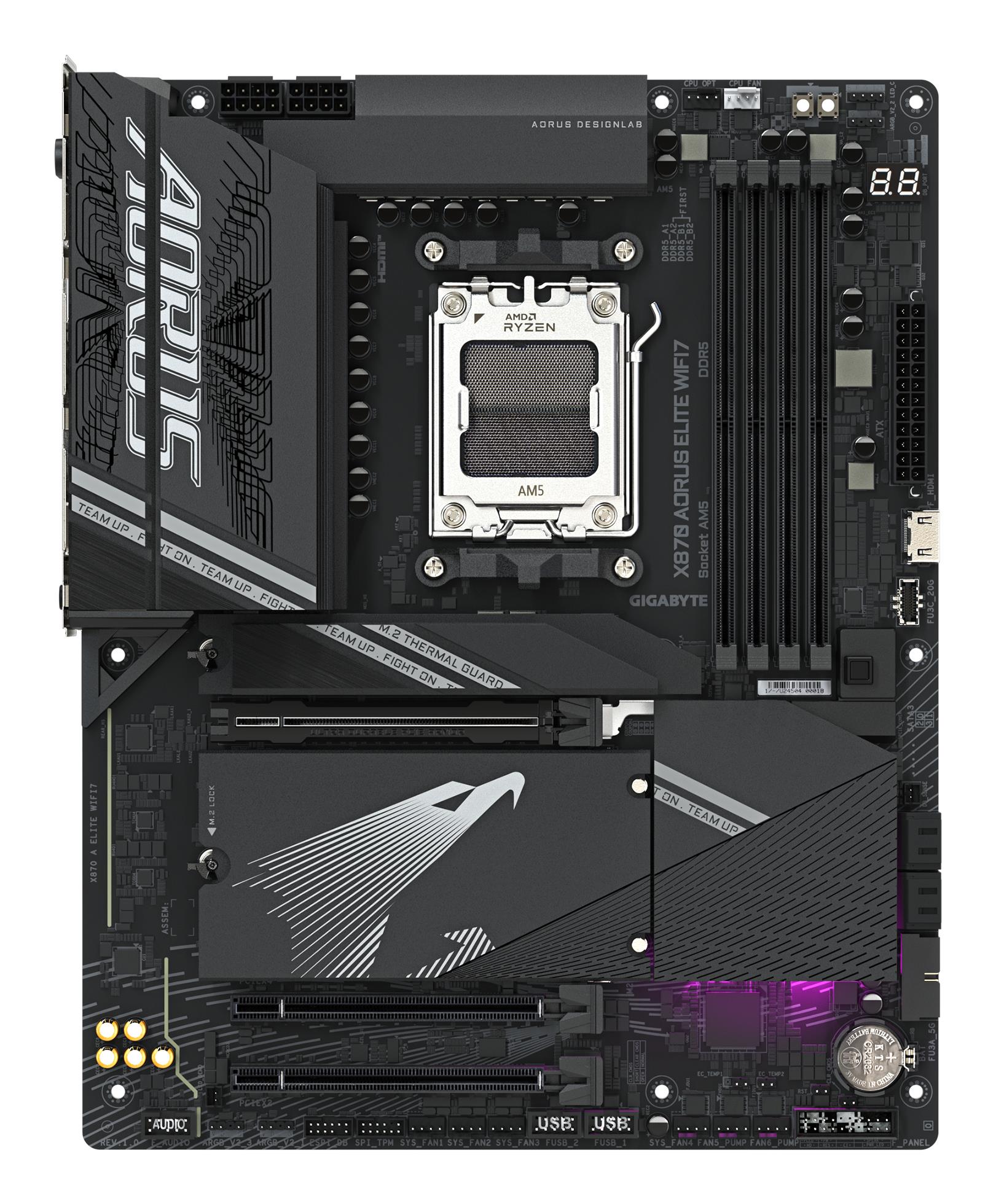 3d91f9a2-f134-427d-a3c8-116b7e5d6226 Mainboard GIGABYTE AMD X870 SAM5 ATX Memory DDR5 Memory slots 4 X870AELITEWIFI71.1
