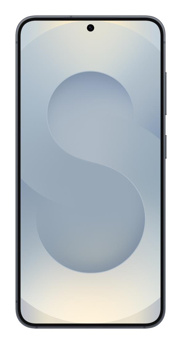 3e1b5922-b3f1-4f8c-b856-531badb63b49 Galaxy S25 mobilusis telefonas, matomas iš šono su ekranu įjungtu