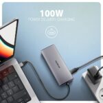 USB-C I/O HUB 6IN1 su 10GBPS greičiu, matomas iš šono