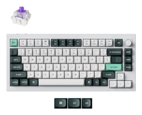 Klaviatūra Keychron Q1 HE su RGB apšvietimu ir baltu korpusu