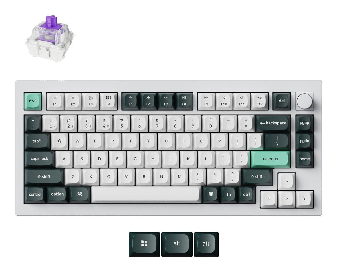 406fd1dd-8c4c-4165-a69b-361849facbd4 Klaviatūra Keychron Q1 HE su RGB apšvietimu ir baltu korpusu