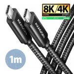 USB-C į USB-C laidas 1m, 240W, 8K Full Ultra HD