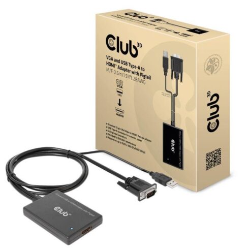 VGA į HDMI ir USB adapteris, 0.6m ilgis