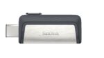 USB-C atmintinė SanDisk 128GB, šoninis vaizdas su slidžiu korpusu