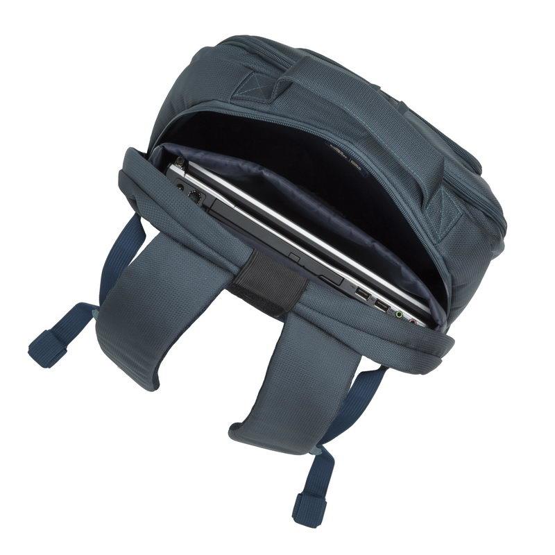 41fe8b40-9725-4415-b41c-10de2fdf99d0 Kuprinė NB BACKPACK TEGEL 17.3" iš šono, rodo diržus ir kišenes