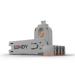 USB prievado blokatorius 4 vnt. rinkinys, oranžinis