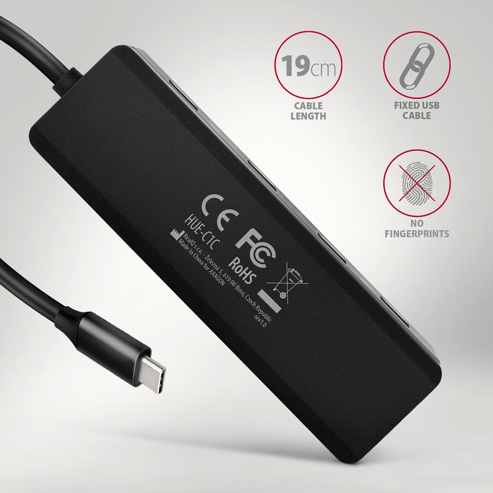 43dcab25-1d76-423f-85f4-cfa630fec1d6 I/O HUB USB-C TRAVEL/0.19M HUE-C1C AXAGON