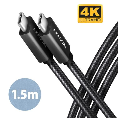 USB-C į USB-C laidas 1,5 m, 100W, juodas