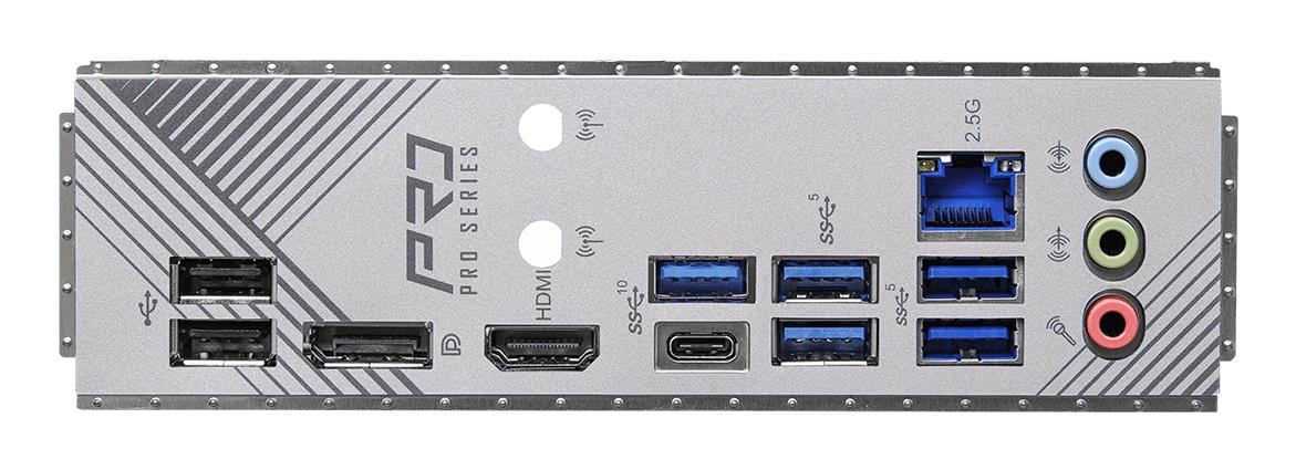 44a88131-2957-463c-9aaf-2bf2534bb0e7 Mainboard ASROCK Intel B760 Express LGA1700 ATX Memory DDR5 Memory slots 4 1xPCI-Express 3.0 1x 1xPCI-Express 3.0 16x 1xPCI-Express 4.0 16x 1xPCI-Express 5.0 16x 3xM.2 1xHDMI 1xDisplayPort 2xUSB 2.0 5xUSB 3.2 1xUSB-C 1xRJ45 3xAudio port B760PRORS