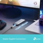 I/O HUB USB-C 6PORT/UH6120C TP-LINK, šoninis vaizdas su prievadų išdėstymu