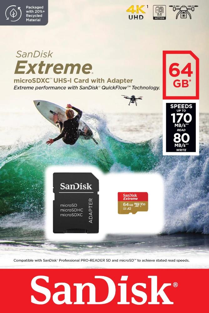 462947f3-1dc5-44c7-b19b-331d997e7c05 MEMORY MICRO SDXC 64GB UHS-I/W/A SDSQXAH-064G-GN6AA SANDISK