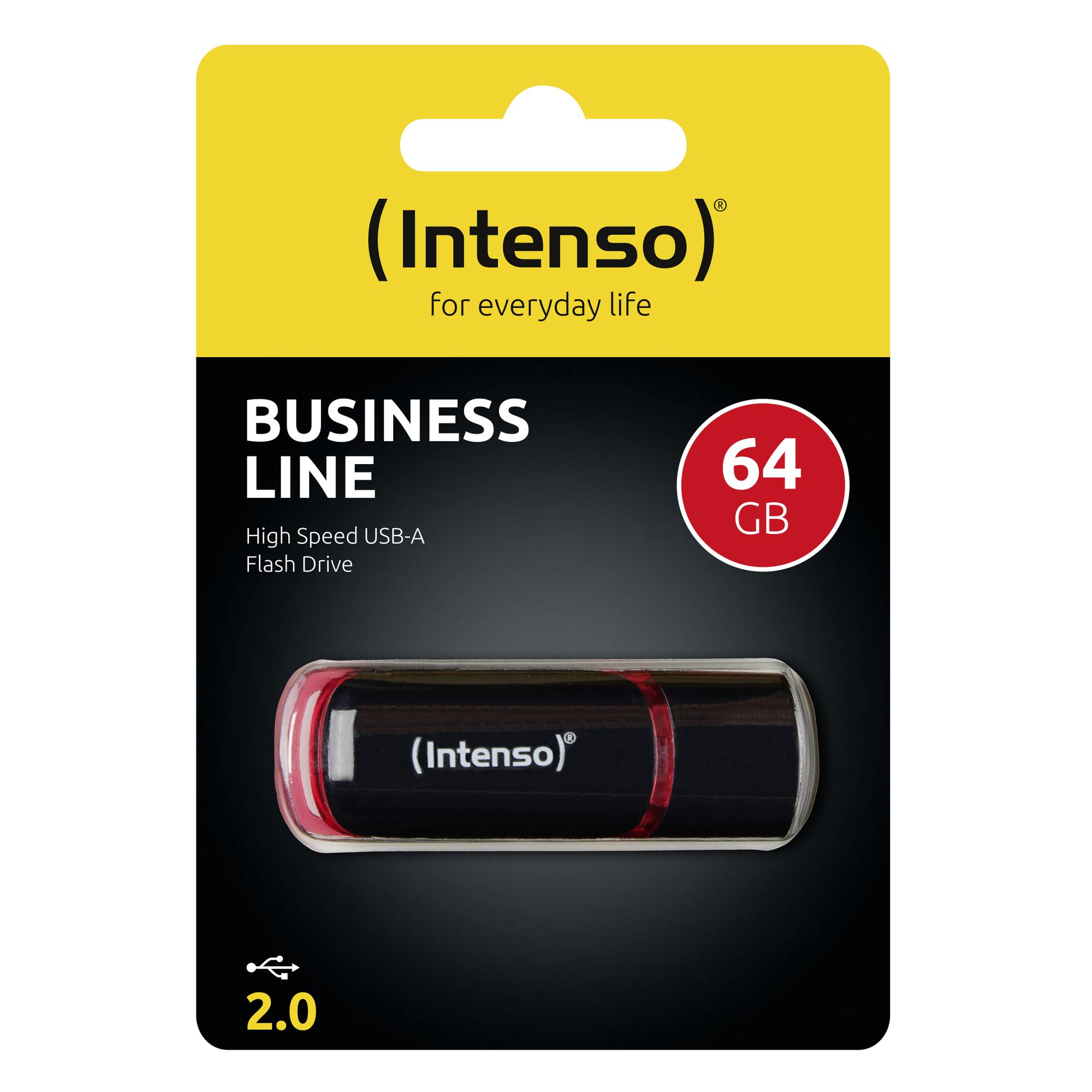 46bf7417-4013-43b9-87f7-16a763083f5a Intenso 64GB USB 2.0 atminties kortelė su juodu ir raudonu korpusu