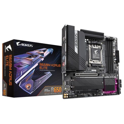 GIGABYTE B650M AORUS ELITE su AMD procesoriumi ir DDR5 atmintimi
