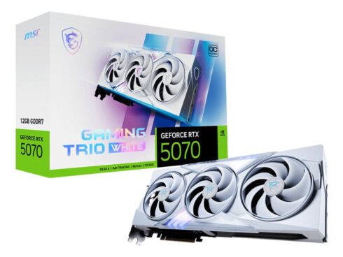 Graphics Card MSI NVIDIA GeForce RTX 5070 12 GB GDDR7 192 bit PCIE 5.0 16x Triple slot Fansink 1xHDMI 3xDisplayPort 507012GGAMTRIOOCWHITE