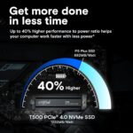 SSD CRUCIAL T500 1TB M.2 PCIe Gen4 NVMe 3D NAND Write speed 6800 MBytes/sec Read speed 7300 MBytes/sec TBW 600 TB CT1000T500SSD5