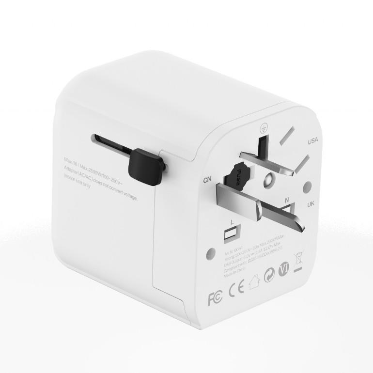 49d1aa71-27c0-4371-8d85-a2c4d9301174 Gembird TPA-EU2A12-01-W EU to Universal travel power adapter, 12W, white | Gembird