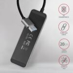 I/O USB HUB SWITCH 4PORT/0.2M HUE-MSA AXAGON