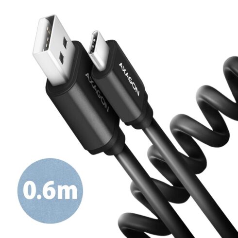 USB-C į USB 2.0 laidas 0.6 m, juodas, 3A