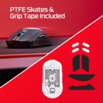 Pelė HyperX Pulsefire Haste 2, balta, matoma iš šono su laidu