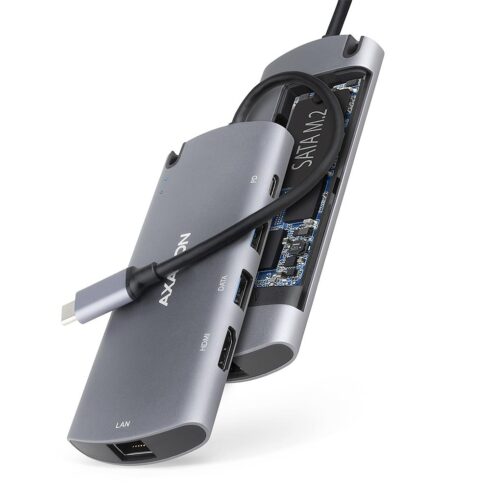 I/O HUB USB-C 6IN1 AXAGON HMC-6M2 su SATA M.2 ir HDMI jungtimis