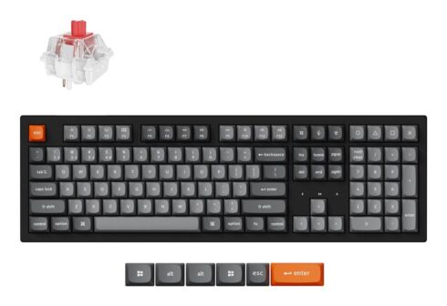 Klaviatūra Keychron K10 Max RGB, belaidė, juoda