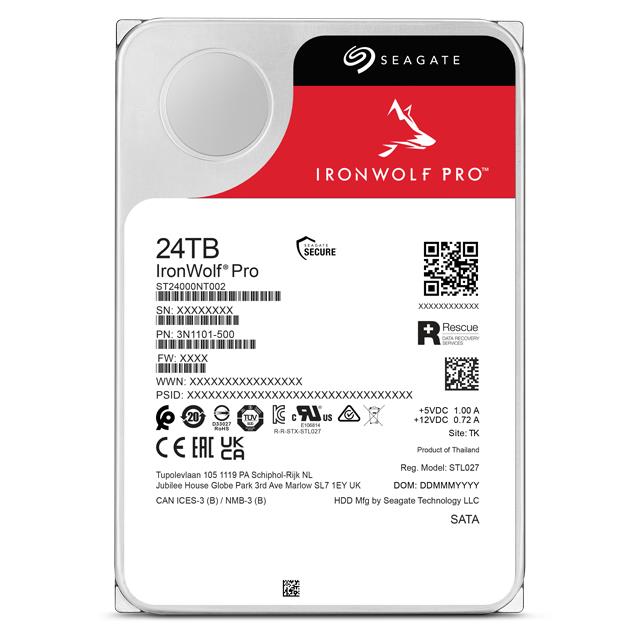 4c722658-ad47-4d99-8475-05483e3a8d25 HDD SEAGATE IronWolf Pro 24TB SATA 512 MB 7200 rpm Discs/Heads 10/20 3,5" ST24000NT002