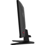 Monitorius MSI MAG 244F, matomas iš šono, rodo VESA tvirtinimo angas