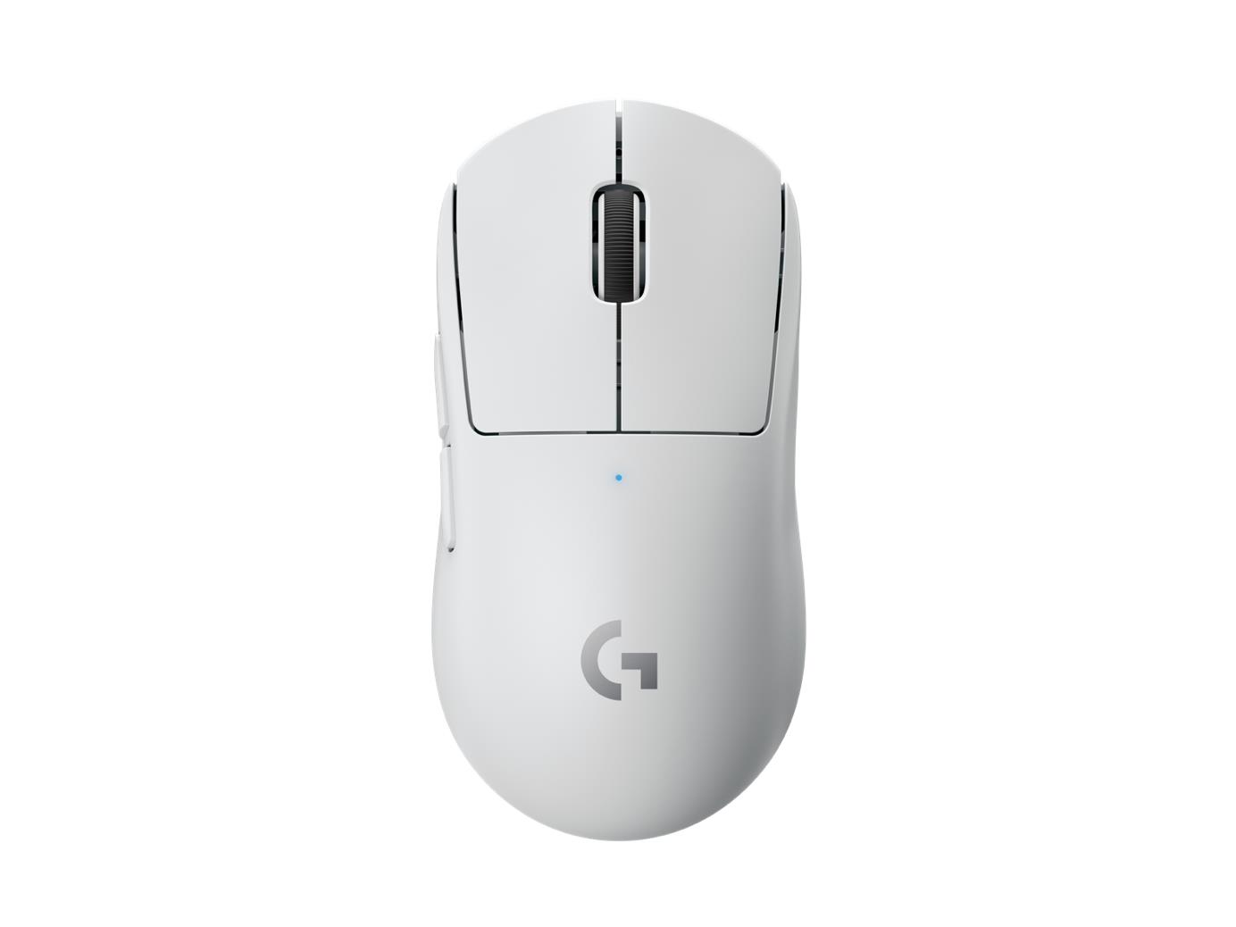 4dc243ae-5039-4b2e-8593-ab71fabe76db Pelė Logitech Pro X, balta, matoma iš šono su mygtukais