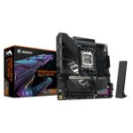 GIGABYTE B850M AORUS ELITE su DDR5 atmintimi ir 4 atminties lizdais