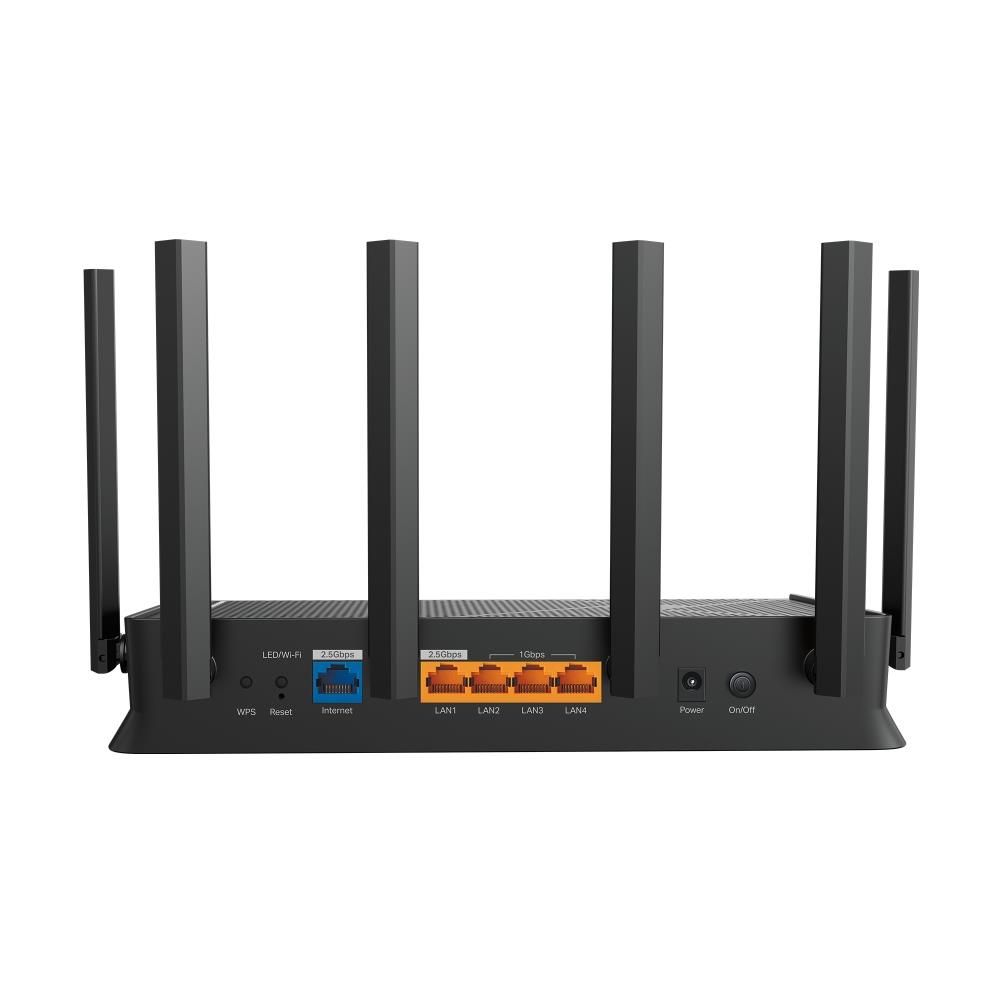 51636e27-4f5f-41a5-b47a-6f825b69f4ed Wireless Router TP-LINK Wireless Router 6500 Mbps Wi-Fi 7 3x10/100/1000M 1x2.5GbE LAN WAN ports 1 Number of antennas 6 ARCHERBE400