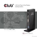 Dokų stotelė CSV-3242HD su matomais USB ir Ethernet prievadais
