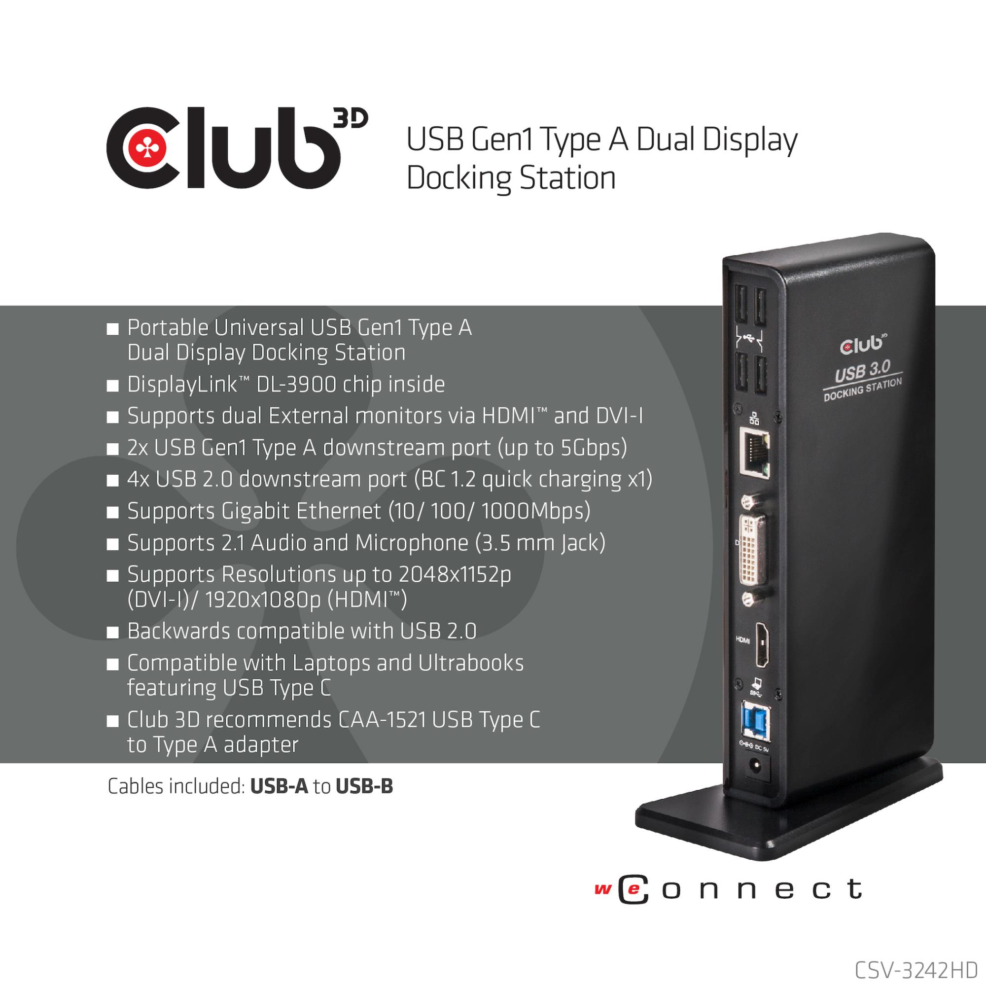 5244c99b-eb63-4128-bdb0-f317e198edba Dokų stotelė CSV-3242HD su matomais USB ir Ethernet prievadais