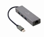 USB-C į RJ45 LAN adapteris su 3-port USB 3.1 hub