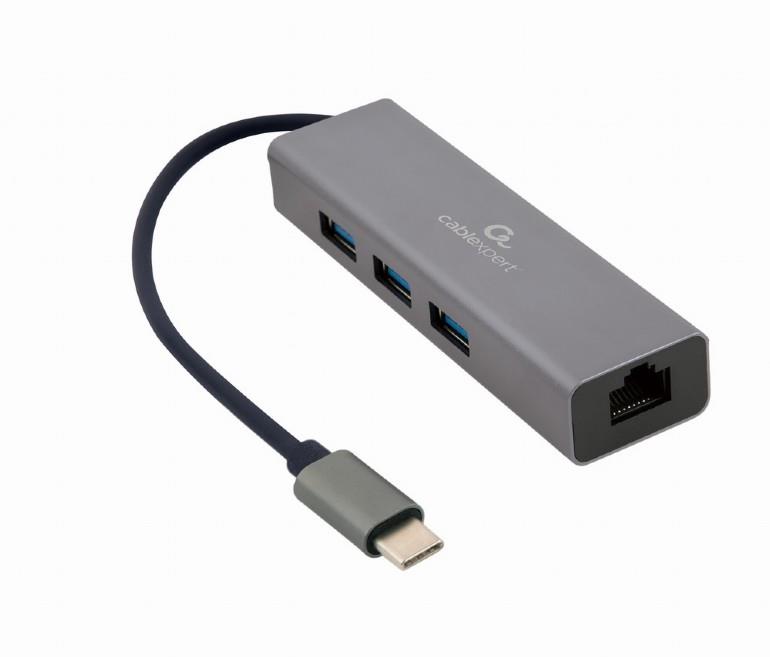 5260673c-faaa-49bc-bfe0-e54e8d4298da USB-C į RJ45 LAN adapteris su 3-port USB 3.1 hub