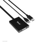 Adapterio detalus vaizdas, rodomas iš šono, su prijungimo prievadais