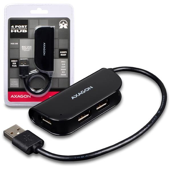 I/O HUB USB2.0 4PORT READY/0.2M HUE-X4B AXAGON - RPC.LT
