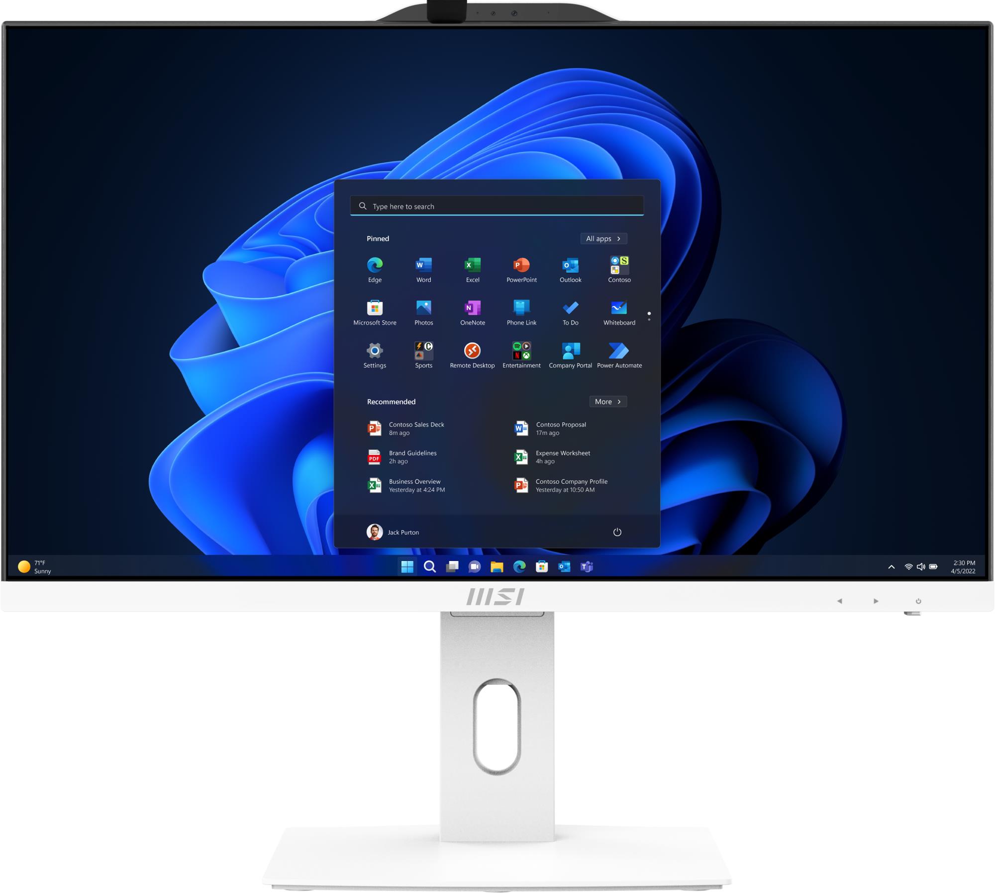 5397df44-26b9-48c9-92ca-19c3ef1b1828 Monoblock PC MSI PRO AP241P 14M Business All in One CPU Core i5-14400 2500 MHz Screen 23.8" RAM 16GB DDR5 5600 MHz SSD 512GB Graphics card Intel UHD Graphics Integrated Windows 11 Pro Colour White PROAP242P14M-691EU