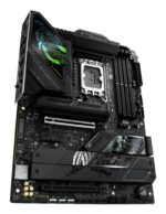 Motininė plokštė ASUS ROG STRIX Z890-F su matomais jungčių išdėstymais