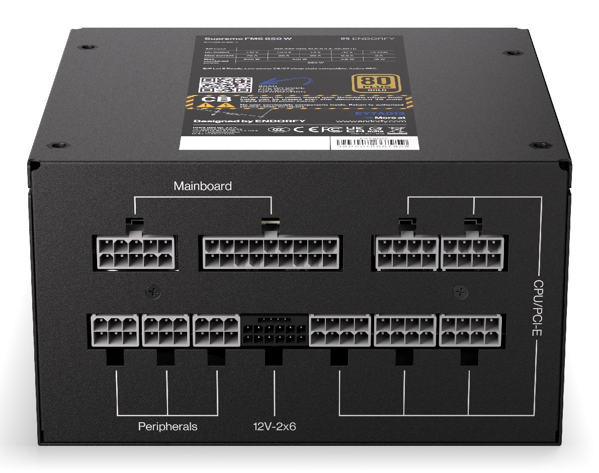 54c63f61-4ac7-419f-878e-f31c205b72e8 Power Supply ENDORFY SUPREMO FM6 850 Watts Efficiency 80 PLUS GOLD MTBF 100000 hours EY7A012