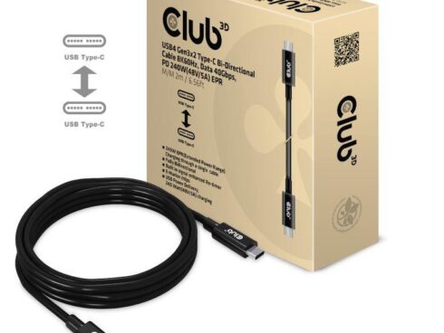 CABLE USB-C BI-DIRECTIONAL 2M/M/M CAC-1578 CLUB3D