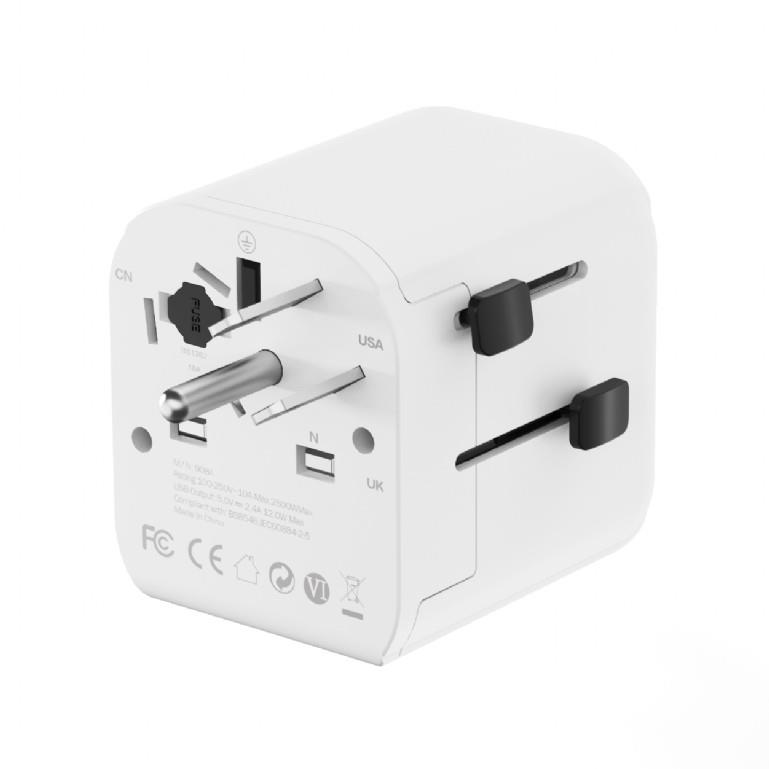 5780efd3-e743-4b84-89ff-1fa5d8fa7af5 Gembird TPA-EU2A12-01-W EU to Universal travel power adapter, 12W, white | Gembird