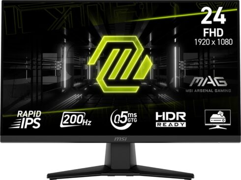 LCD monitor MSI MAG 242F su 1920x1080 rezoliucija ir 200Hz atnaujinimo dažniu