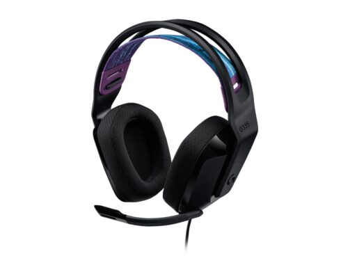 Ausinės Logitech G335 juodos spalvos su lengvu dizainu