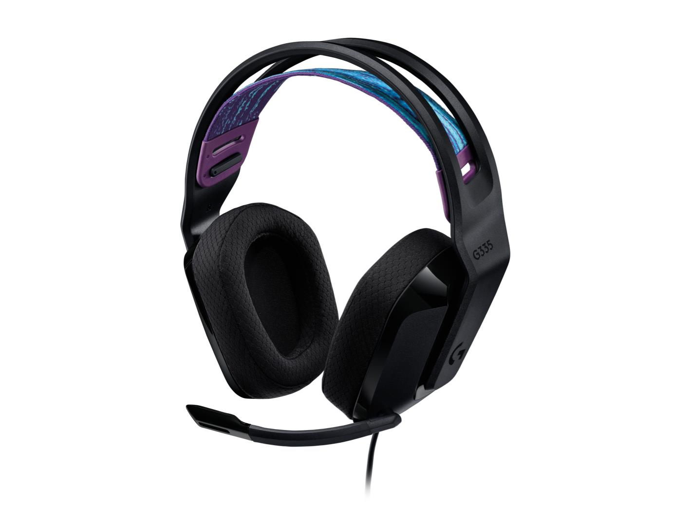 59487481-c2fe-4653-a1a2-9bee30a8f2a9 Ausinės Logitech G335 juodos spalvos su lengvu dizainu