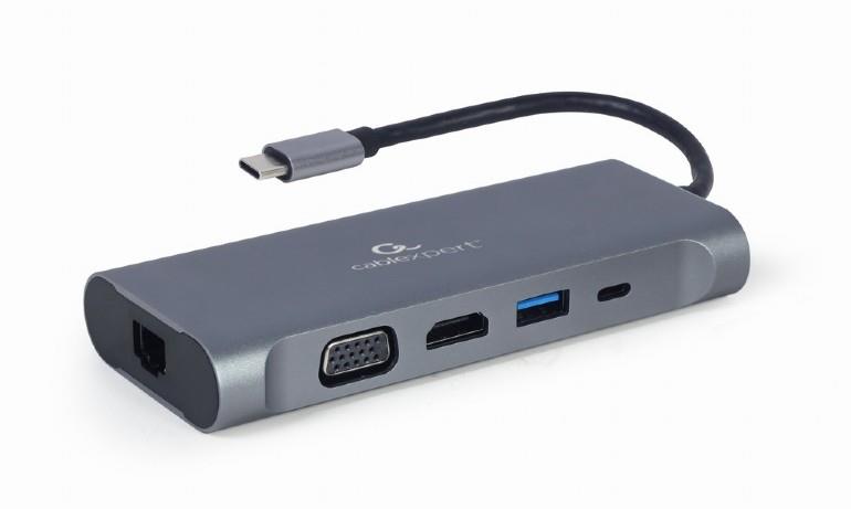 59b75816-cb72-493d-a400-7fdb76ba0af9 USB-C adapteris su HDMI ir USB 3.0, 7-in-1, erdvus pilkas