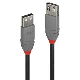 5ab57ede-7d99-48eb-be20-6d4d891bd0ba USB 2.0 Type A pratęsimo laidas 0.2m, Anthra linija